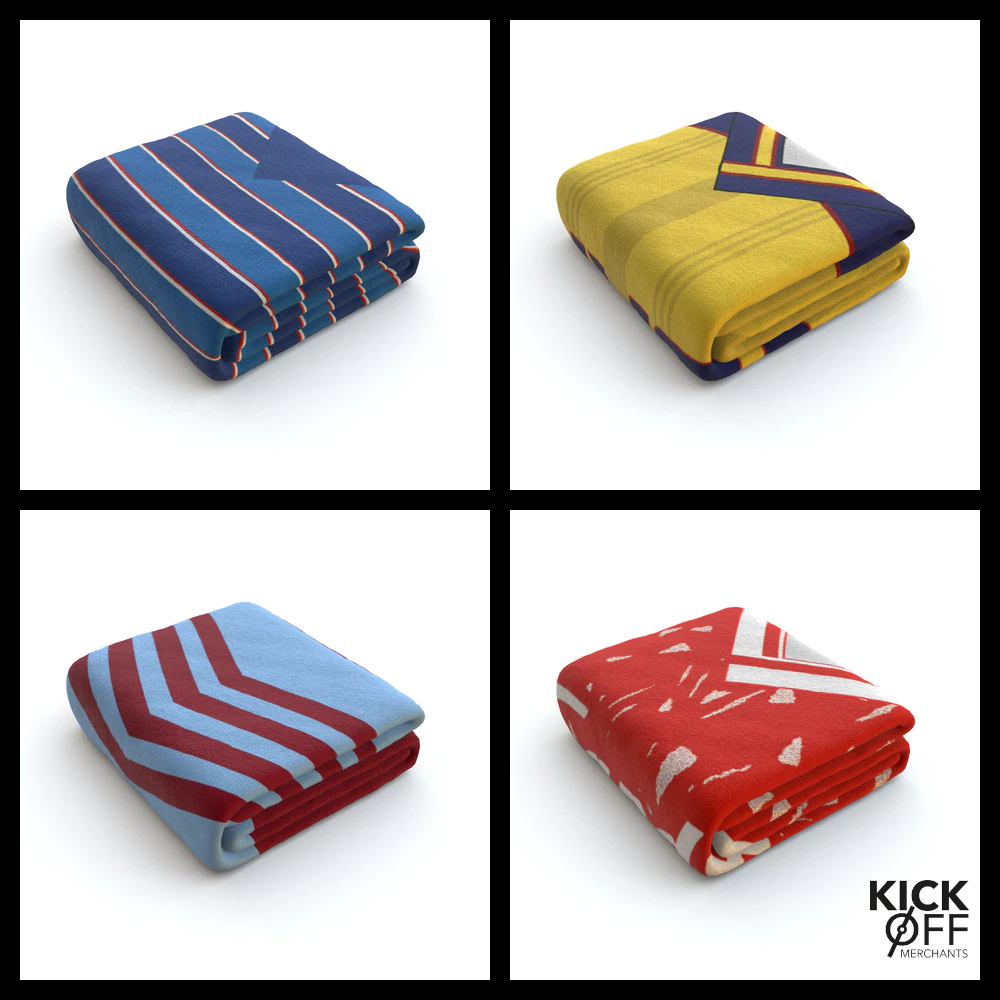 Keep the cold away with our retro kit fleece blankets