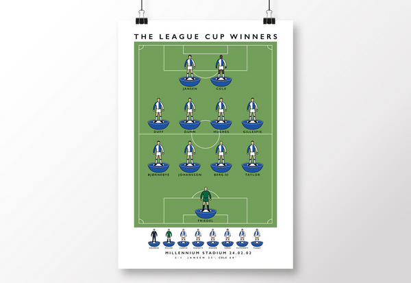 Blackburn Rovers 2002 League Cup Winners Poster
