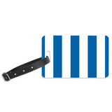 Blue and White Luggage Label