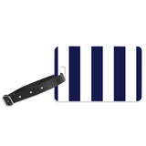 Navy and White Luggage Label