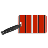 Red & White & Black (Pinstripes) Luggage Label