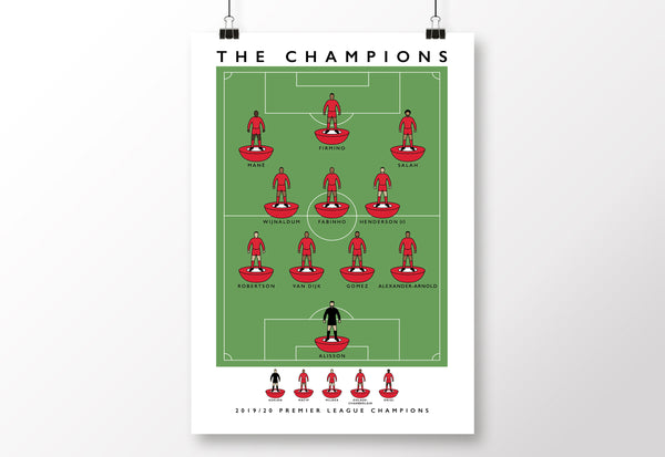 Liverpool Premier League Champions 19/20 Poster