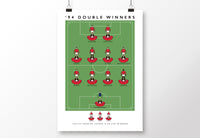 Manchester United 94 Double Winners Poster