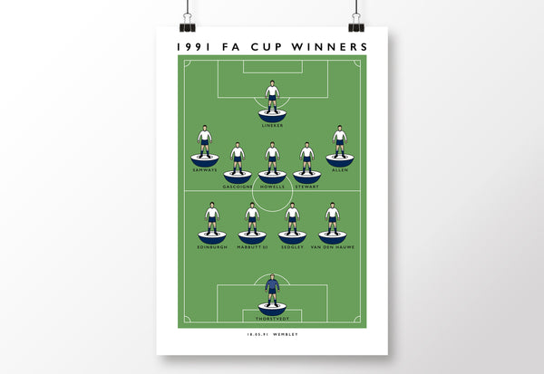 Tottenham 1991 FA Cup Winners Poster