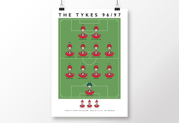 Barnsley The Tykes 96/97 Poster