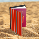 Red & White & Black (Pinstripes) Passport Cover