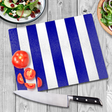 Royal Blue & White Glass Chopping Board