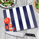 Navy & White Glass Chopping Board