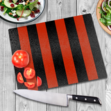 Red & Black Glass Chopping Board