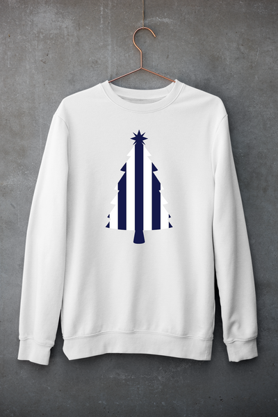 Christmas Tree Jumper -  Navy & White