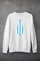 Christmas Tree Jumper -  Sky Blue & White