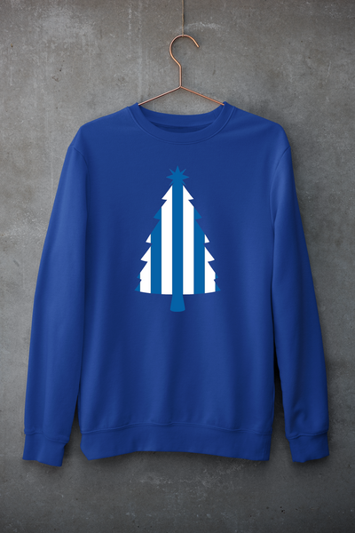 Christmas Tree Jumper -  Blue & White