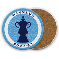Manchester City Ceramic Beer Mats - Treble Winners