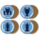 Manchester City Ceramic Beer Mats - Treble Winners