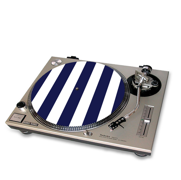 Navy & White Turntable Mat