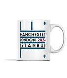 Manchester City Mug - Manchester, London, Istanbul (White)