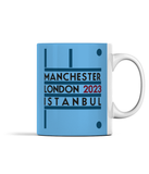 Manchester City Mug - Manchester, London, Istanbul (Sky Blue)