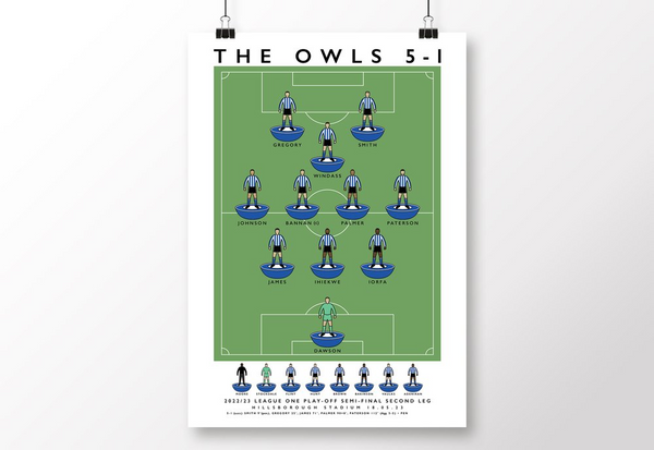 Sheffield Wednesday - The Owls 5-1 Poster