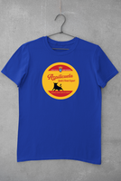 Blues Beer Mat T-Shirt (12 designs available) - Blue