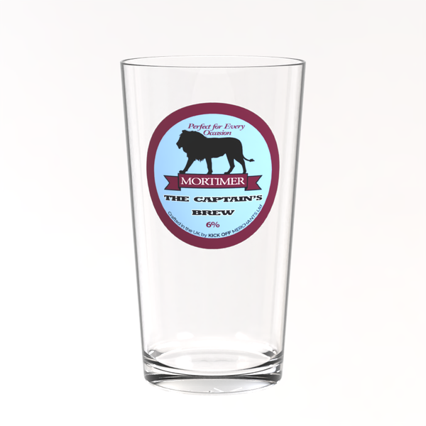 Aston Villa Pint Glass - Dennis Mortimer