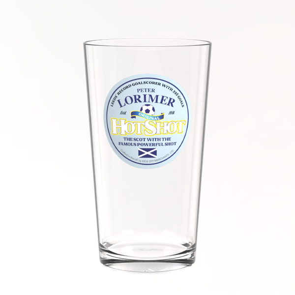 Leeds United Pint Glass - Peter Lorimer