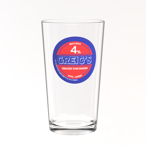 Rangers Pint Glass - John Greig
