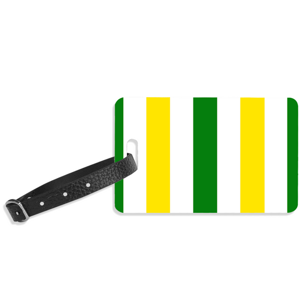 Green and White and Yellow Luggage Label