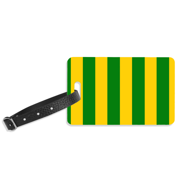 Yellow and Green Luggage Label
