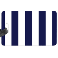 Navy and White Luggage Label