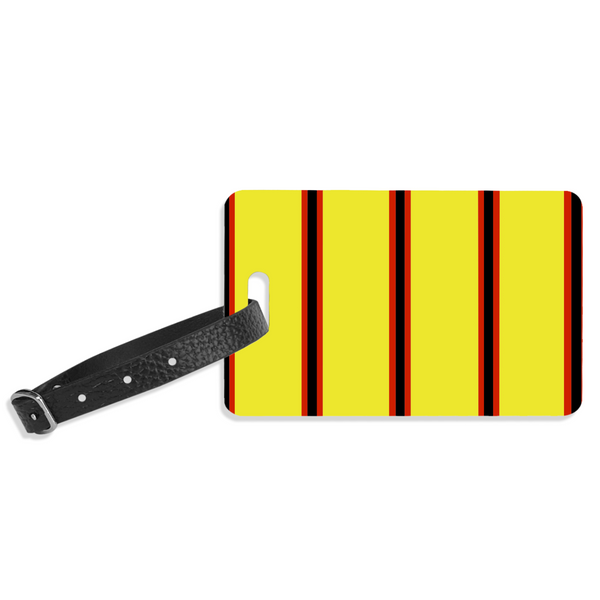 Yellow & Black & Red (Pinstripes) Luggage Label