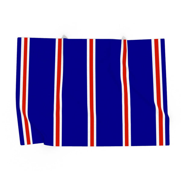 Blue & Red & White (Pinstripes) Dog Blanket