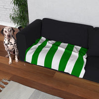 Green and White Dog Blanket