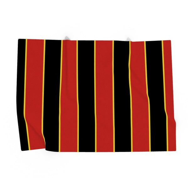 Red & Black & Gold (Pinstripes) Dog Blanket