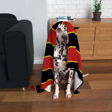 Red & Black & Gold (Pinstripes) Dog Blanket