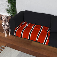 Red & White & Black (Pinstripes) Dog Blanket