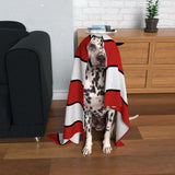 Red & White (Black) Dog Blanket