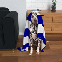 Royal Blue and White Dog Blanket