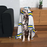 White & Yellow & Blue Dog Blanket