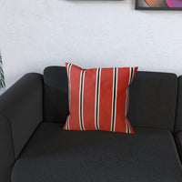 Red, White & Black (Pinstripes) Cushion