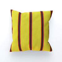 Yellow, Black & Red (Pinstripes) Cushion