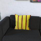 Yellow, Black & Red (Pinstripes) Cushion