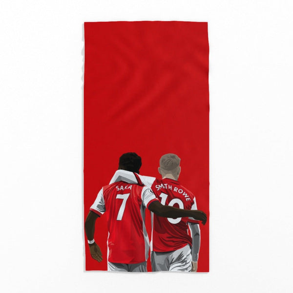 Arsenal Beach Towel - Saka and Emile Smith Rowe