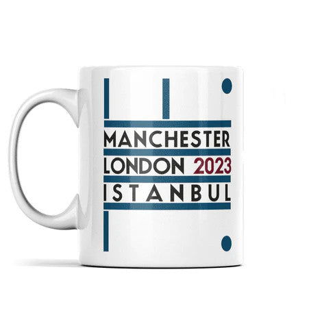 Manchester City Mug - Manchester, London, Istanbul (White)
