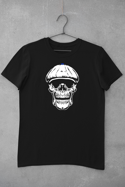 Skull Face T-Shirt - White & Blue