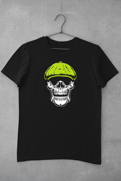 Skull Face T-Shirt - Lime Green