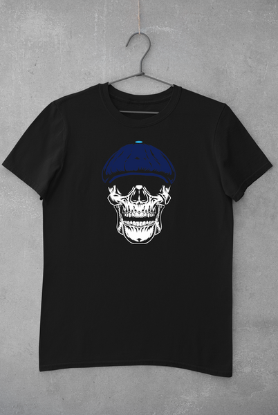 Copy of Skull Face T-Shirt - Navy & Sky Blue