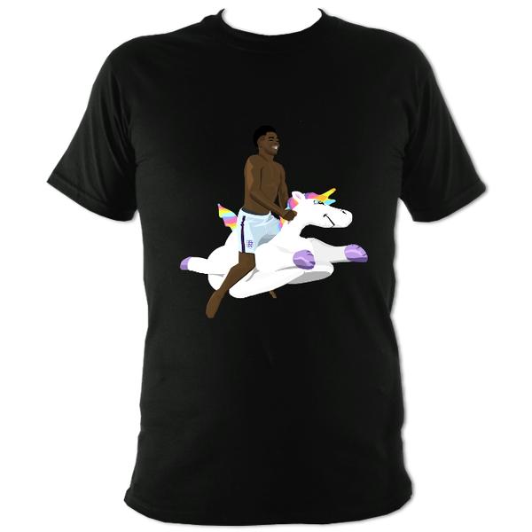 Bukayo Saka on a Unicorn T-Shirt