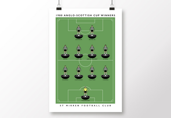 St Mirren 1980 Anglo-Scottish Cup Winners Poster