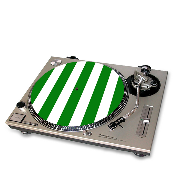 Green & White Turntable Mat
