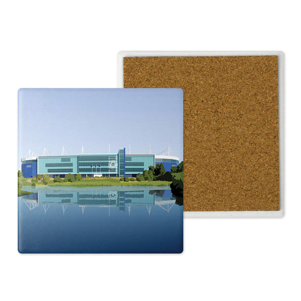 Leicester Ceramic Coaster - King Power Filbert Way From the River Soar